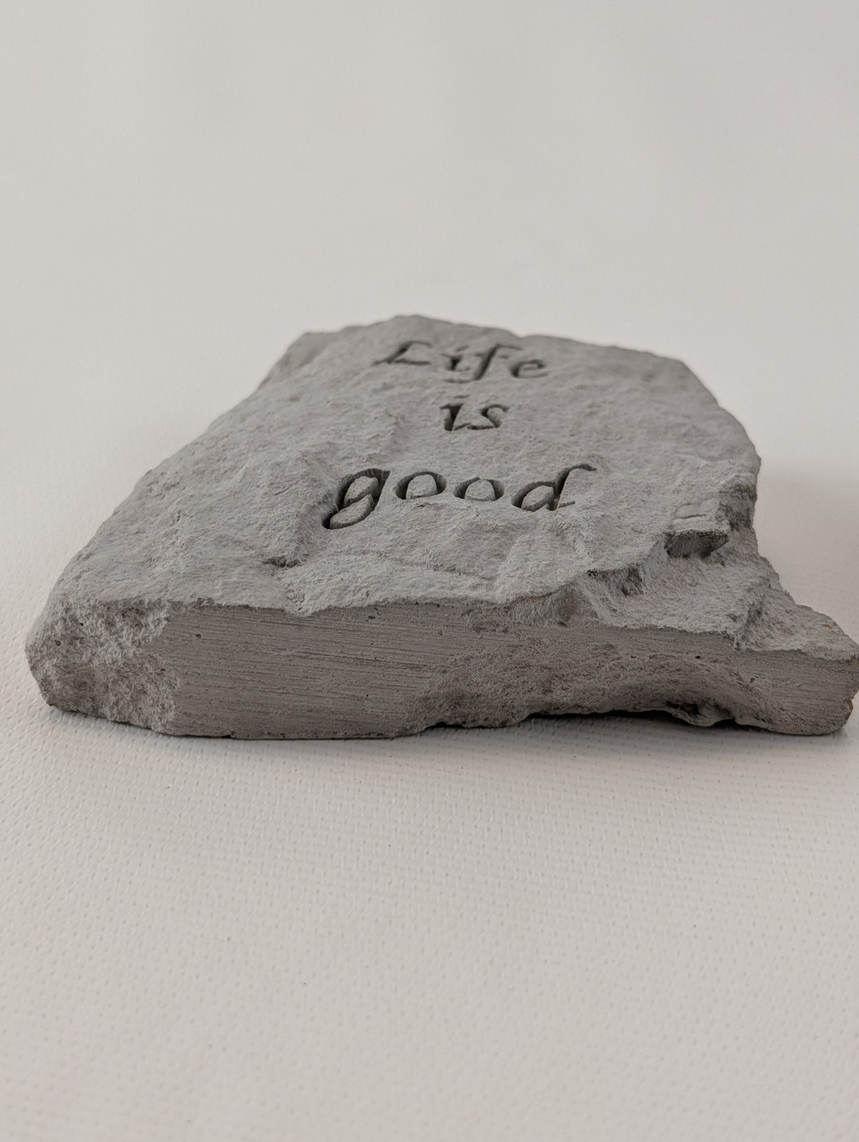 Set of 2 Inspirational Faux Stone Decor “Life is Good” & “Live Well 4×3”
