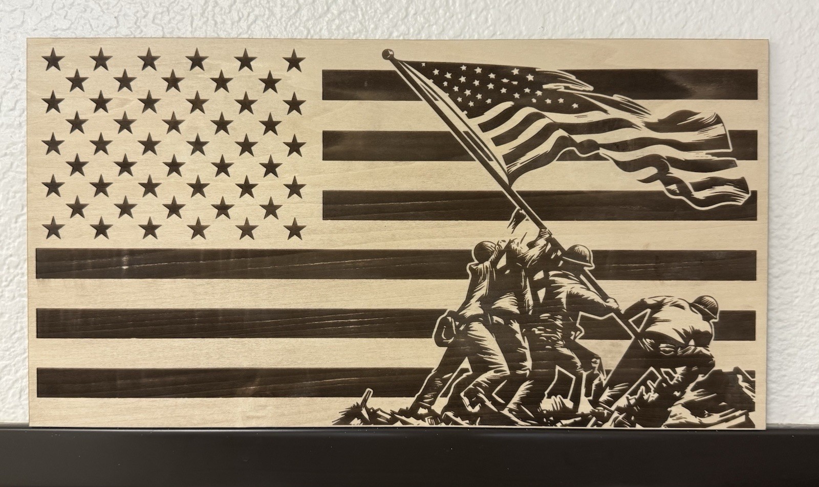 Iwo Jima American Flag Wall Plaque Decorative Art
