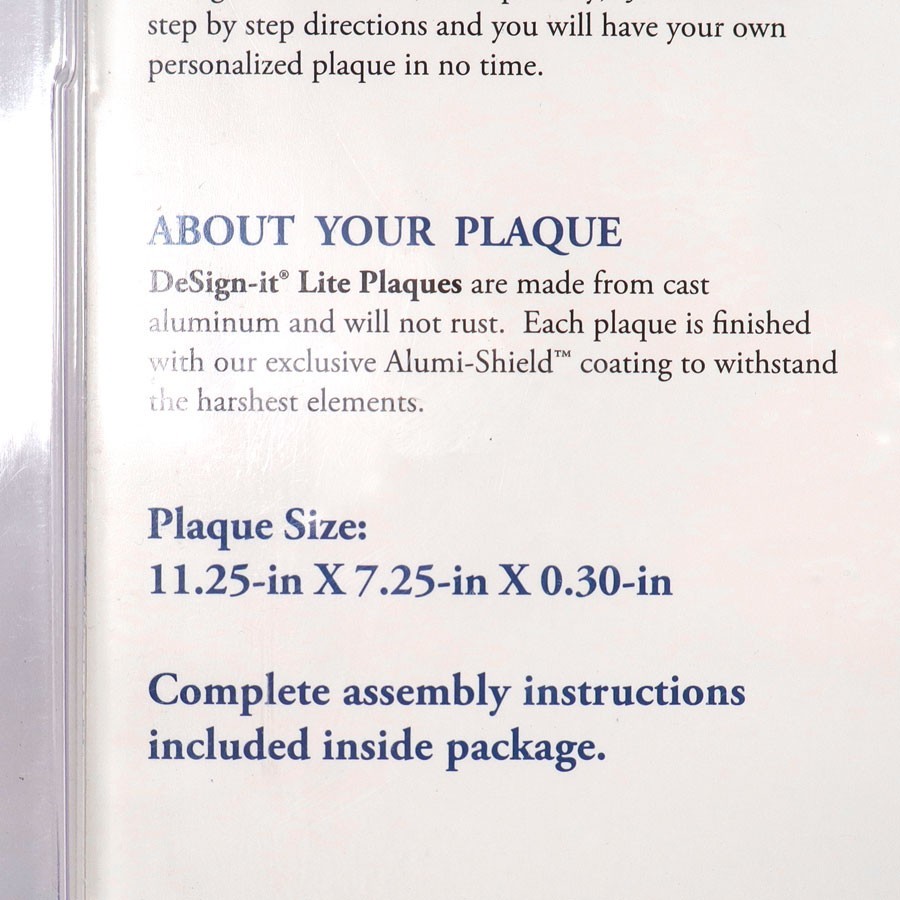 Design-It Lite Whitehall, Bronze, Aluminum, Address Plaque 11.25″ x 7.25″ x .30″