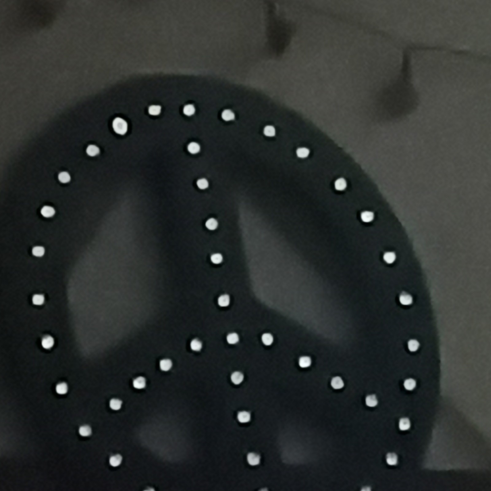 Black White Metal Round Peace Sign Decorative Wall Decor Plaque w/ Stud Accents