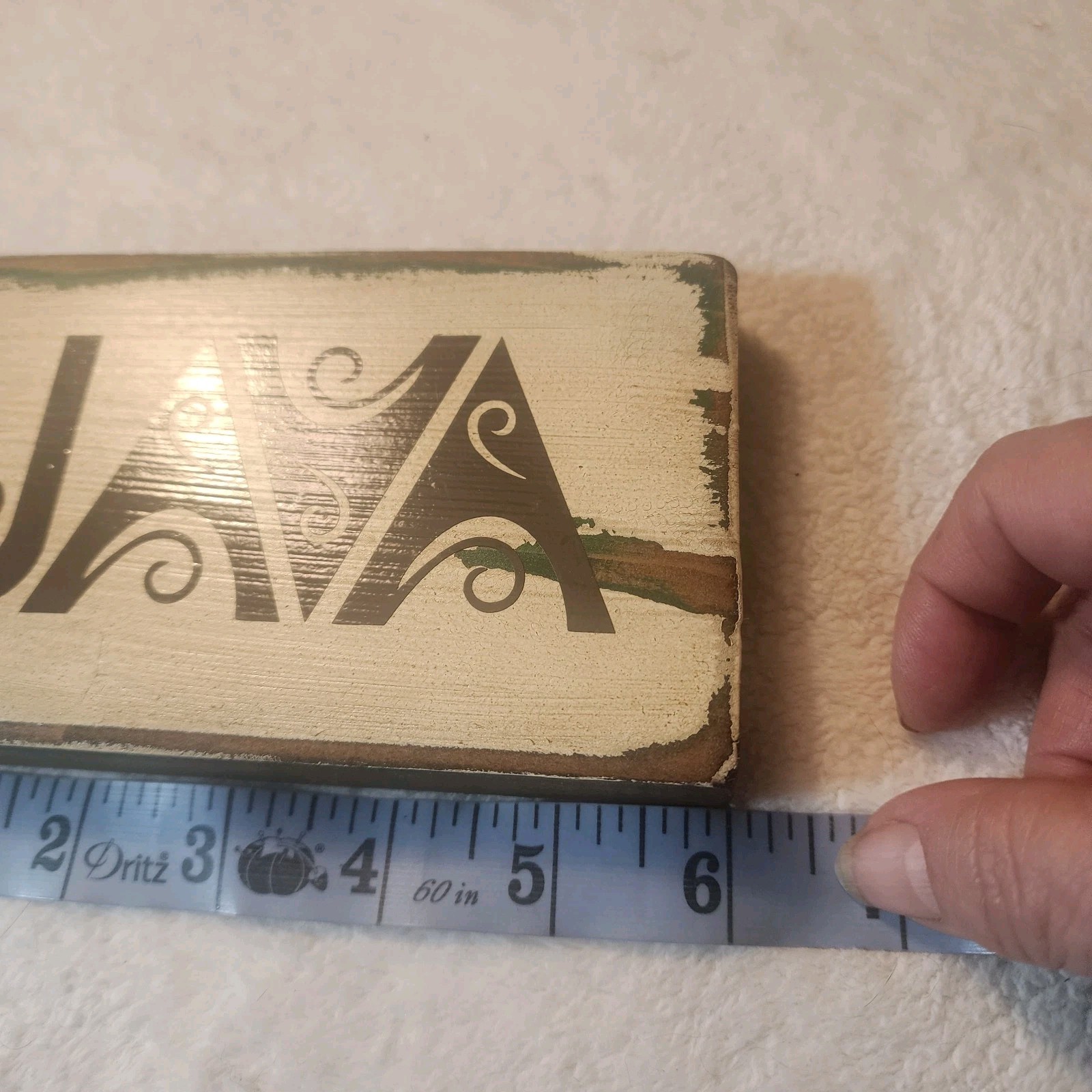 Handmade Rustic Wooden Sign ‘” 6 1/2 x 3 1/2″ “Java”