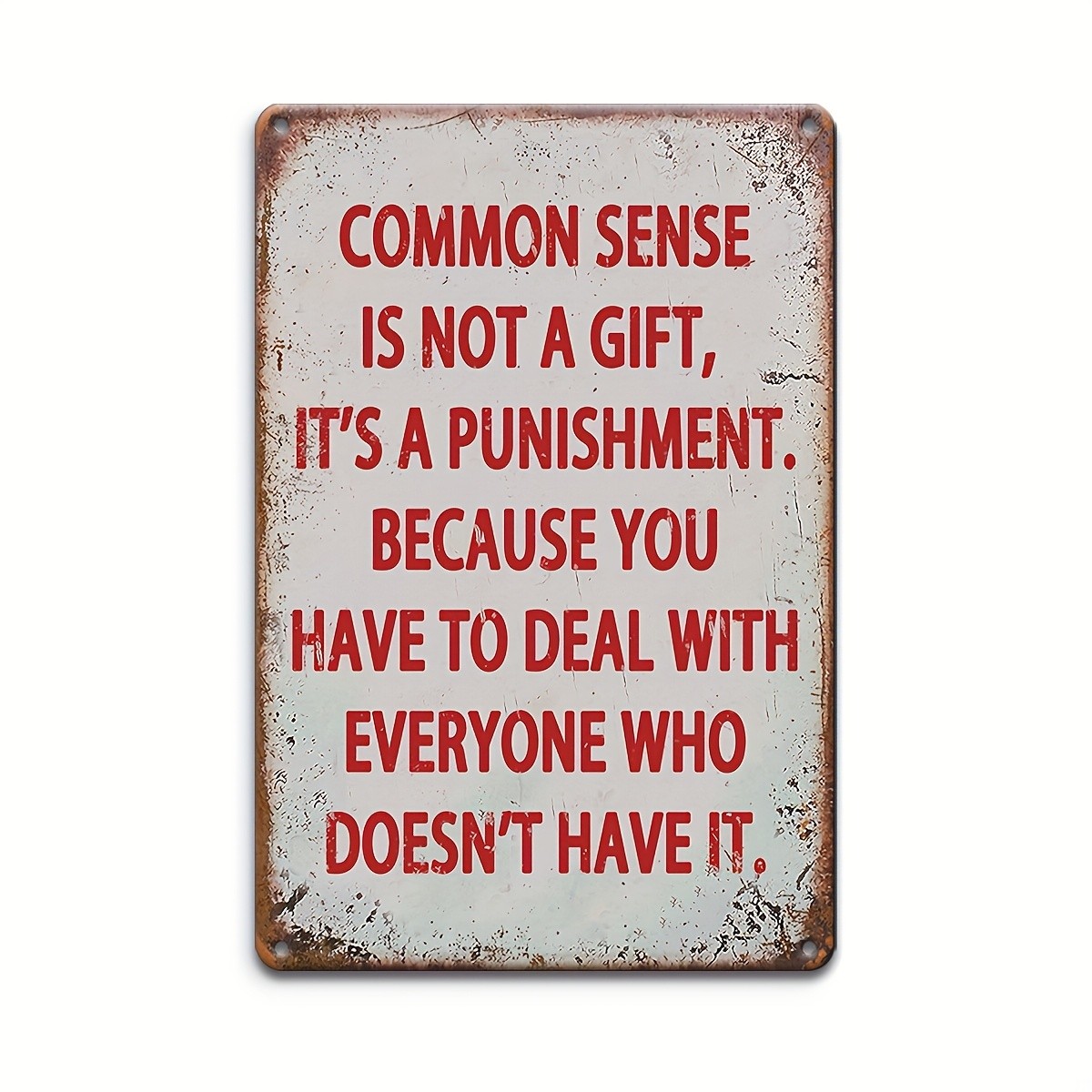 Wooden Inspirational Plaque Vintage Common Sense Is Not Gift Wall Decor
