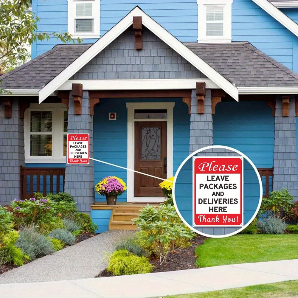 8×10″ Metal “Please Place Package Delivery Here” Sign UV Resistant Weatherproof↗