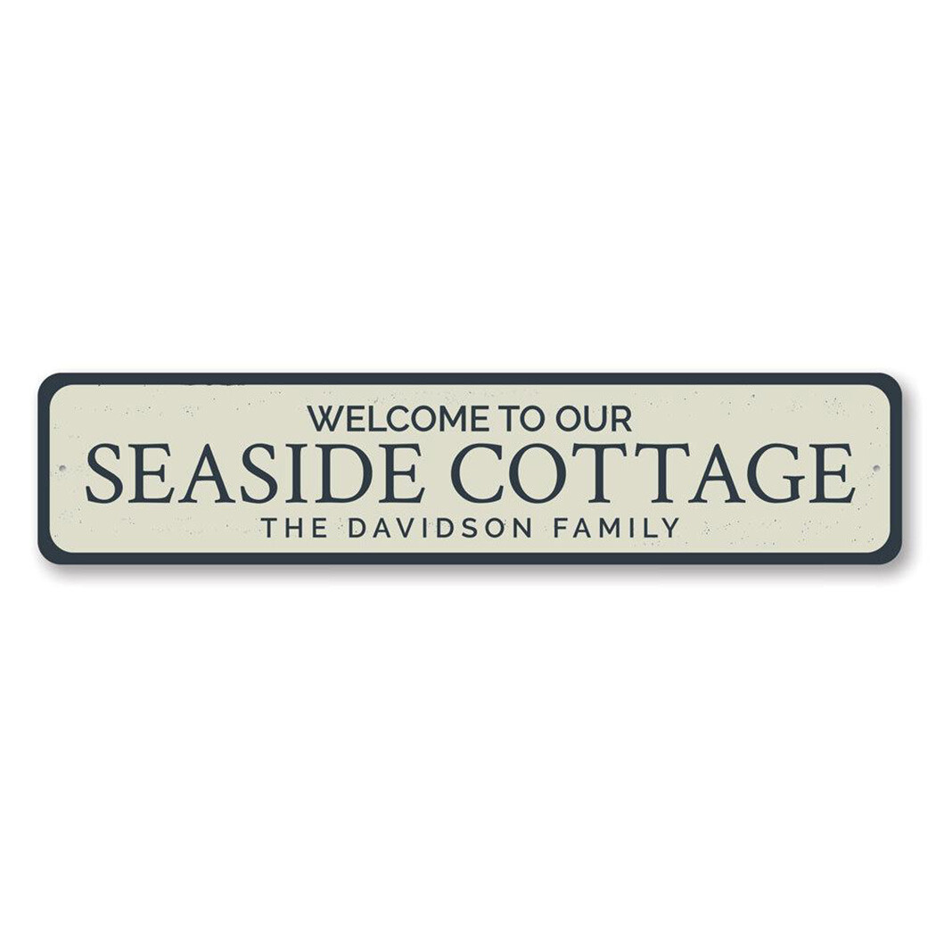 Personalized Welcome Seaside Cottage Family Name Beach Cottage Metal Wall Decor