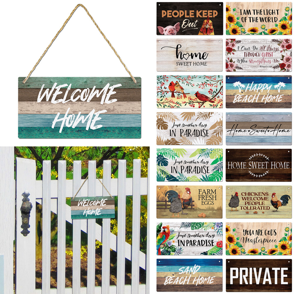 Aluminum Hanging Door Sign Wall Hanging Sign Plaque with Rope For Home Decor