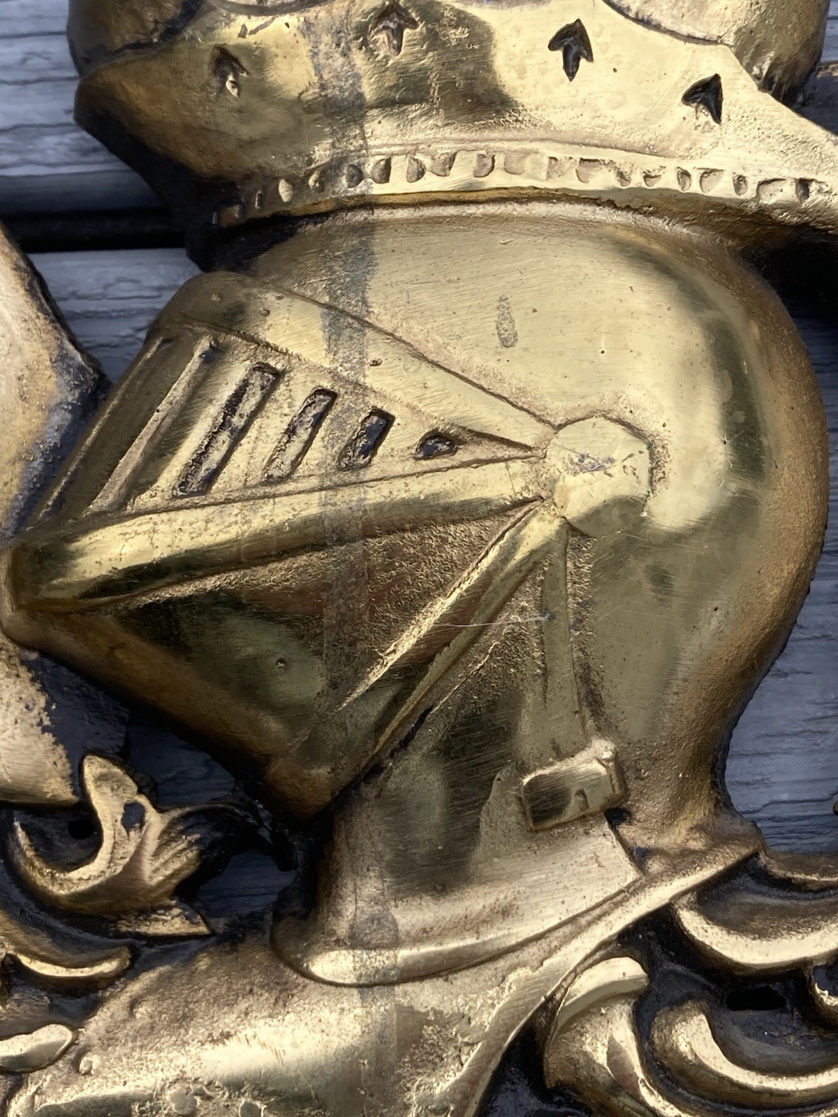 Gold Shield Medieval Wall Decor with Fleur de Lis, Eagle, Knight. Coat of Arms