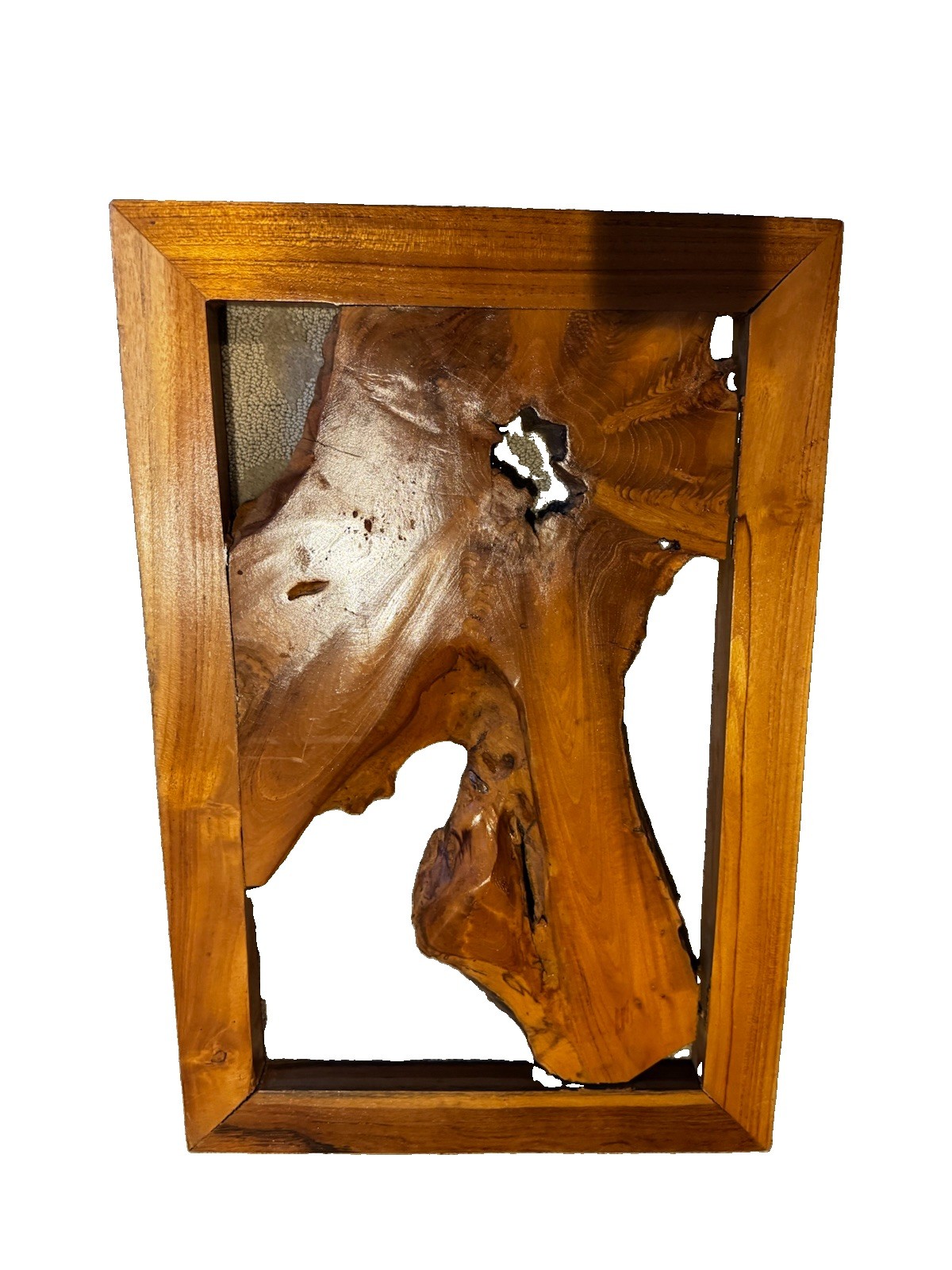 Vintage Handcrafted Live Edge Wood Wall Sculpture Rustic Natural Burl Art Decor