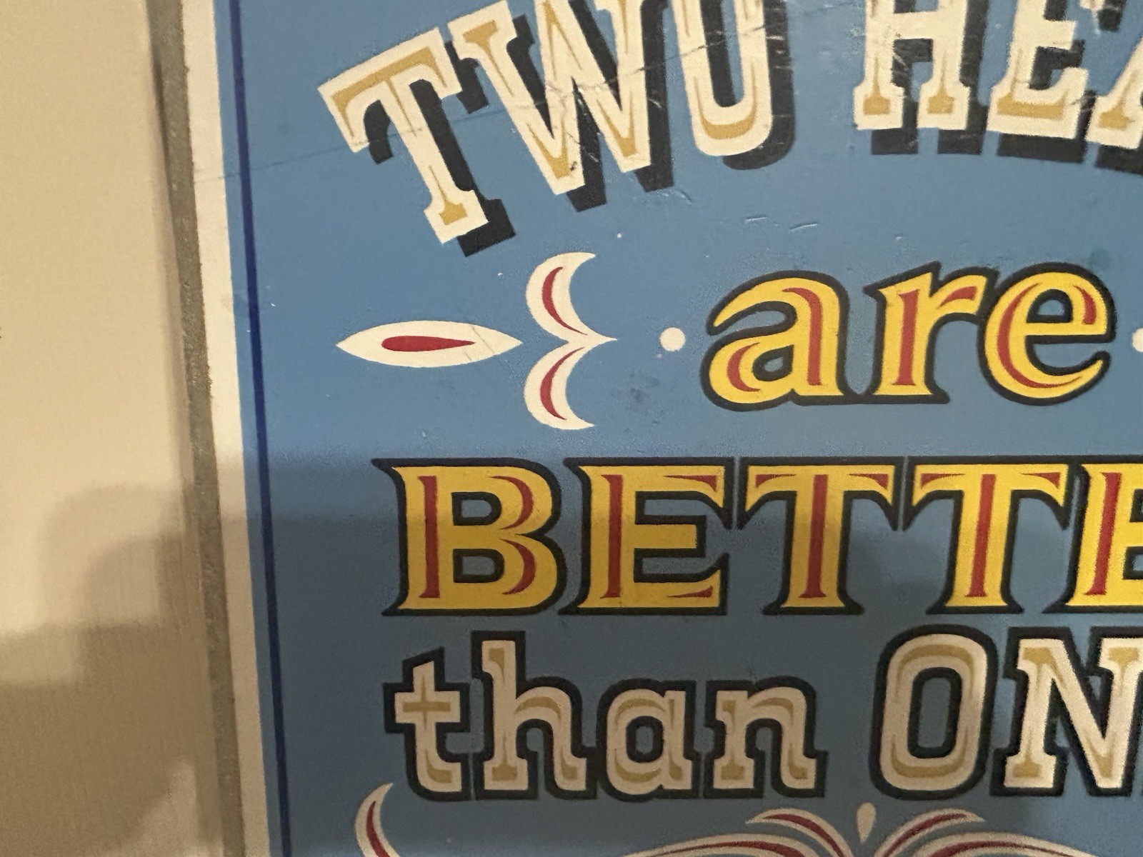 VINTAGE WOOD PABST BLUE RIBBON BEER SIGN TWO HEADS R BETTER THAN ONE PABST SIGN