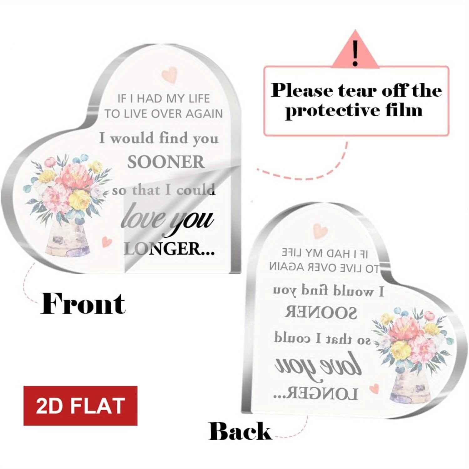 Heart-Shaped ‘Best Friend’ Acrylic Plaque Friendship Gift & Home Decoration Gift