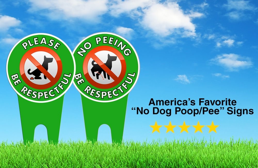 6″x12″ No Peeing Dog Sign | Dog Stake for Yard Pick Up After Your Dog Sign