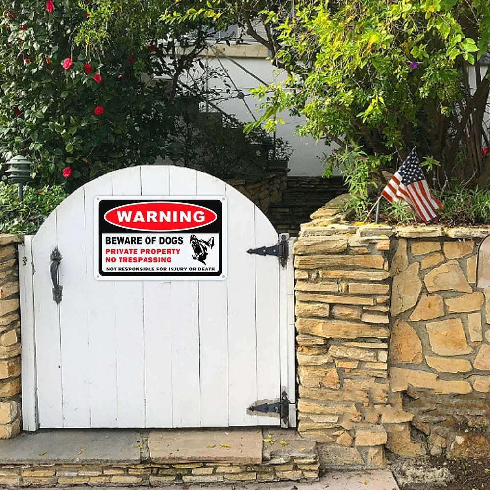 3 Pack Beware of Dog Sign 10X7 Inch Private Property No Trespassing Signs Rust F