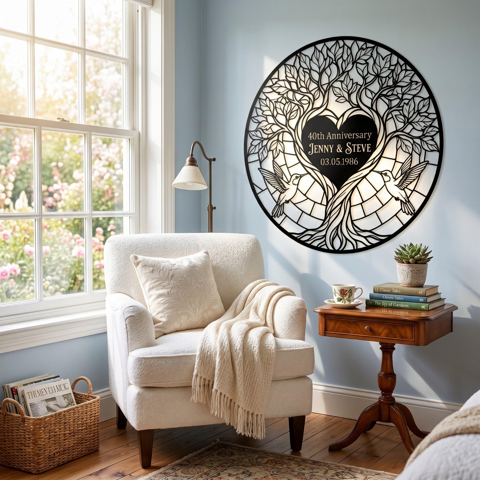 Personalized Tree of Life Metal Sign, Wedding Anniversary Gift