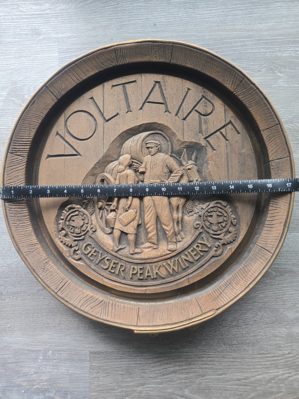 Vintage Decorative wall plaque featuring a pastoral carving
