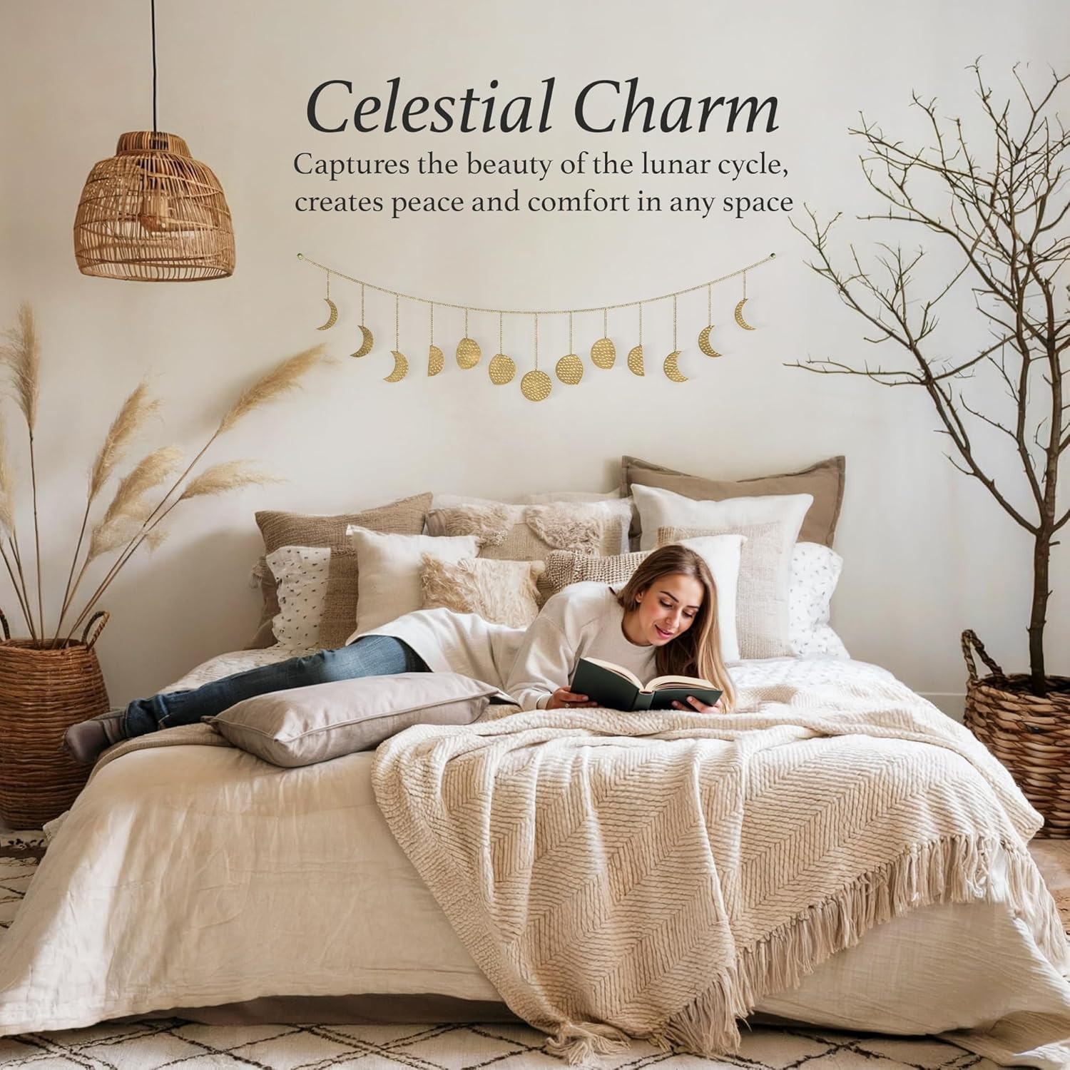Moon Phase Wall Decor, Celestial Décor, Moon Décor & Boho Wall Décor, Gold Wa…