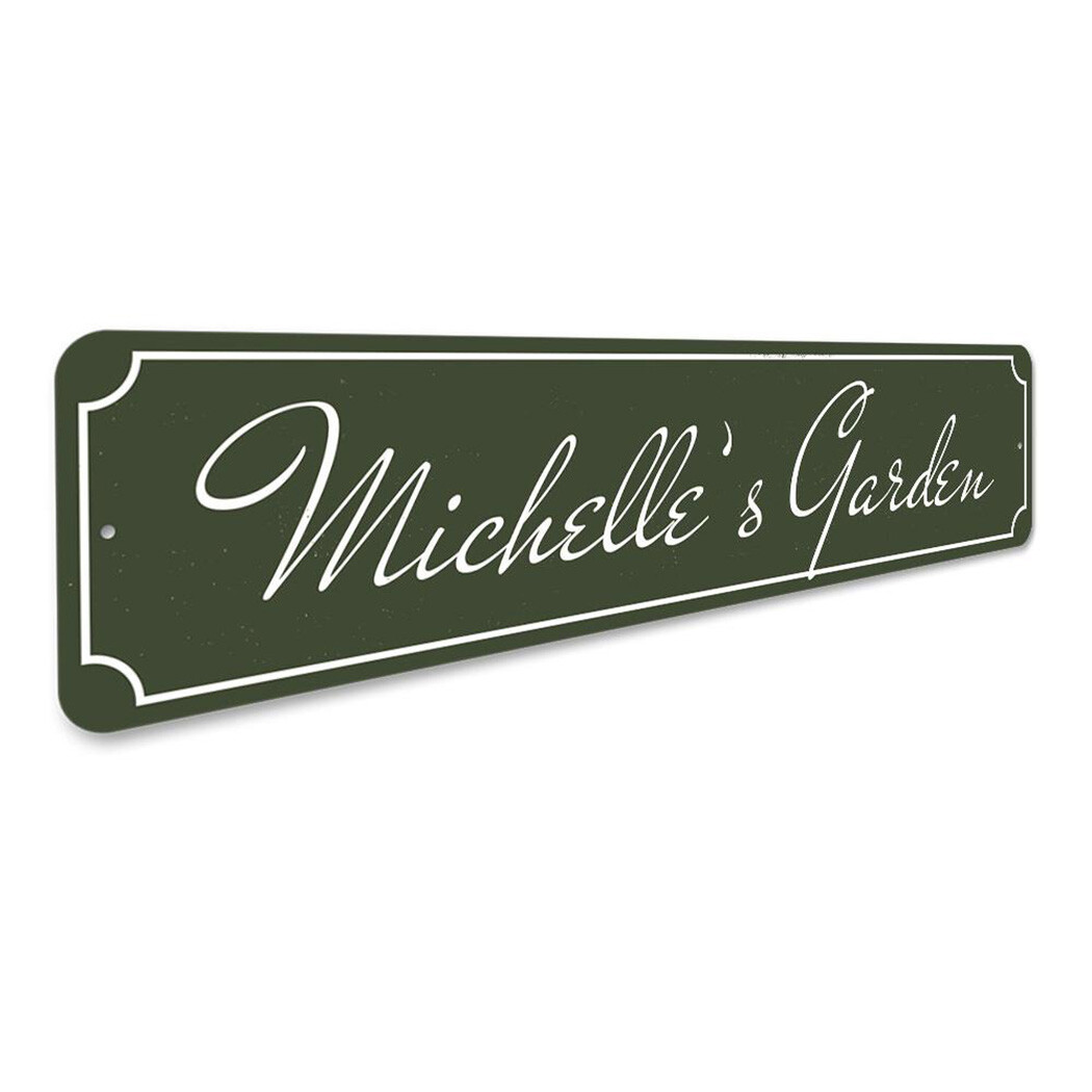 Personalized Garden Name Sign Garden Lover Aluminum Metal Decor Sign