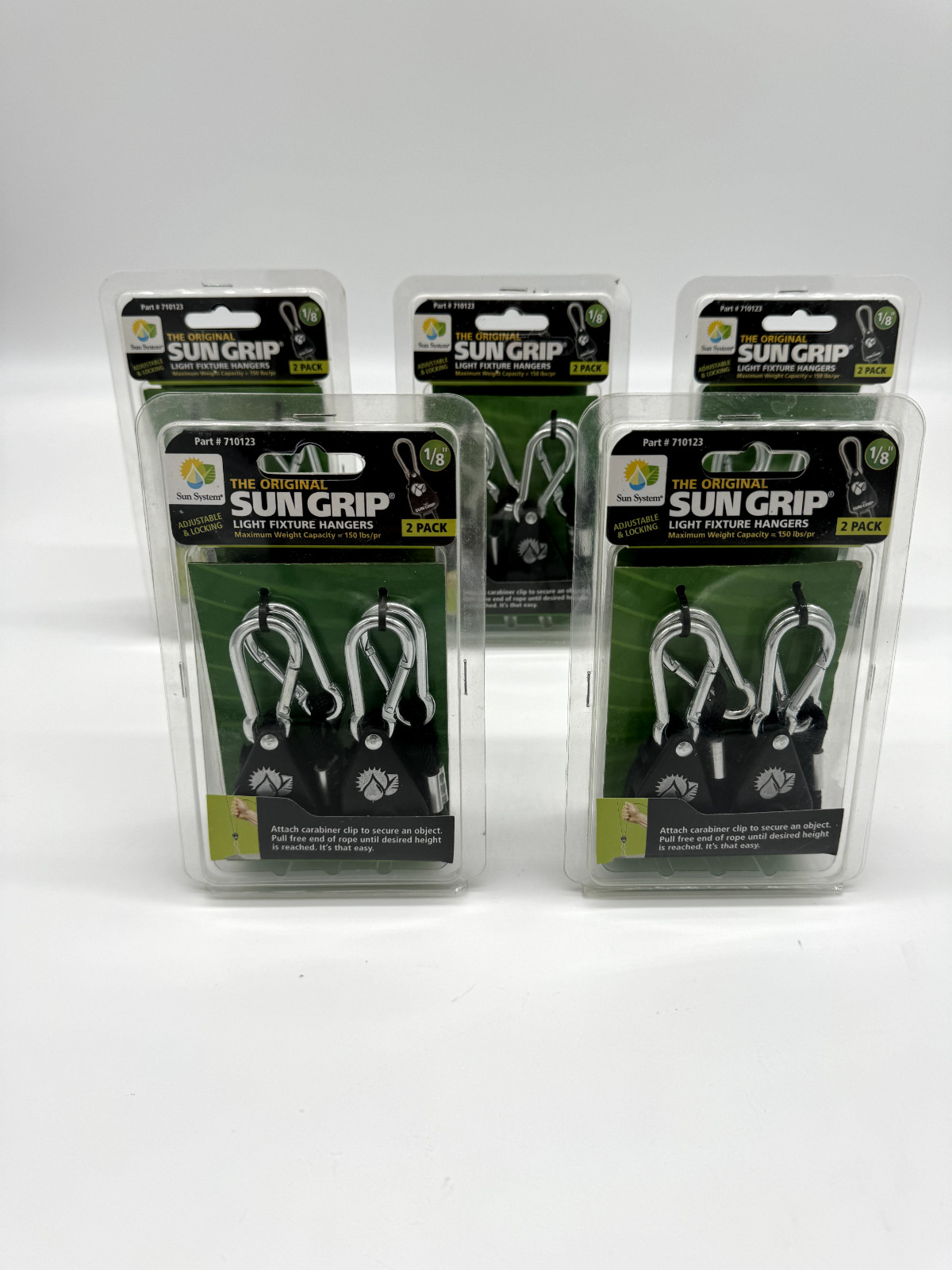 Lot of 5 pcs Sun Grip 710123 2/pair Original Light Hanger 1/8″ Black