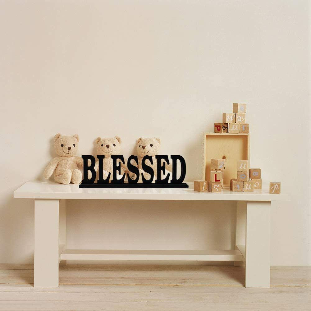 Decorative Wooden Cutout Word FAMILY/HOME/ LOVE/ BLESSED Sign for Home Decor