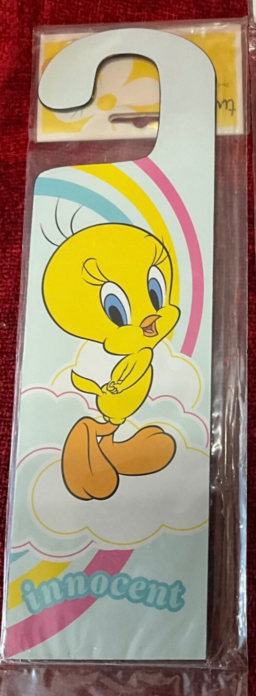 WB Sassy Innocent Warner Bros Tweety Bird Door Hanger Sign 2-sided