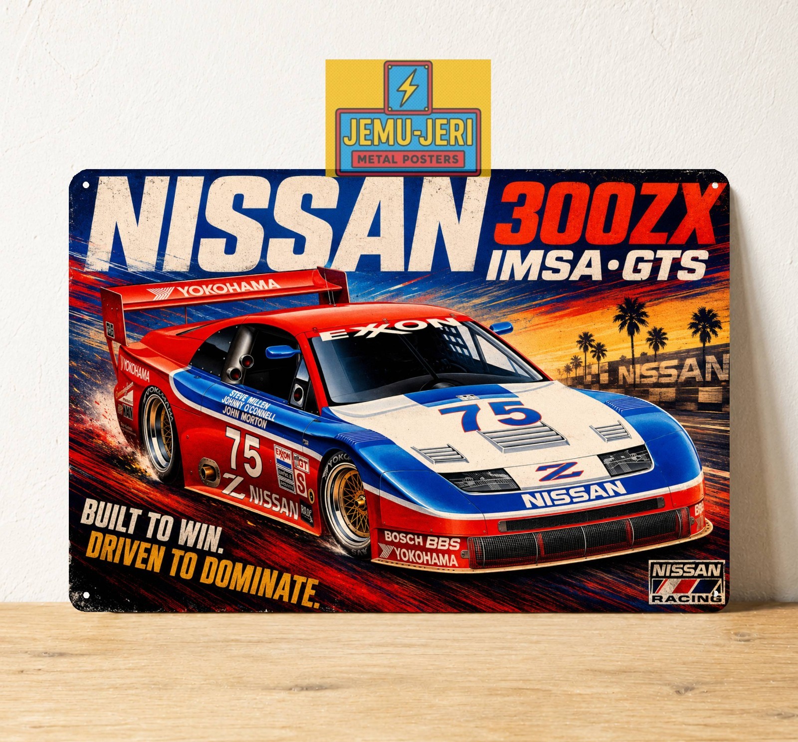 Nissan 300 zx Imsa-Gts Racing Car Metal Poster Tin Sign 20x30cm