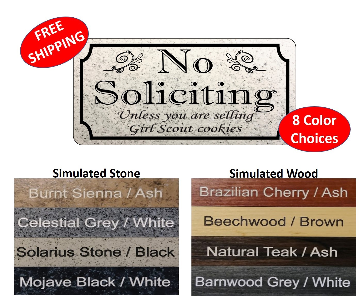 Rectangular “NO SOLICITING Unless You Are Selling Girl Scout Cookies” Sign