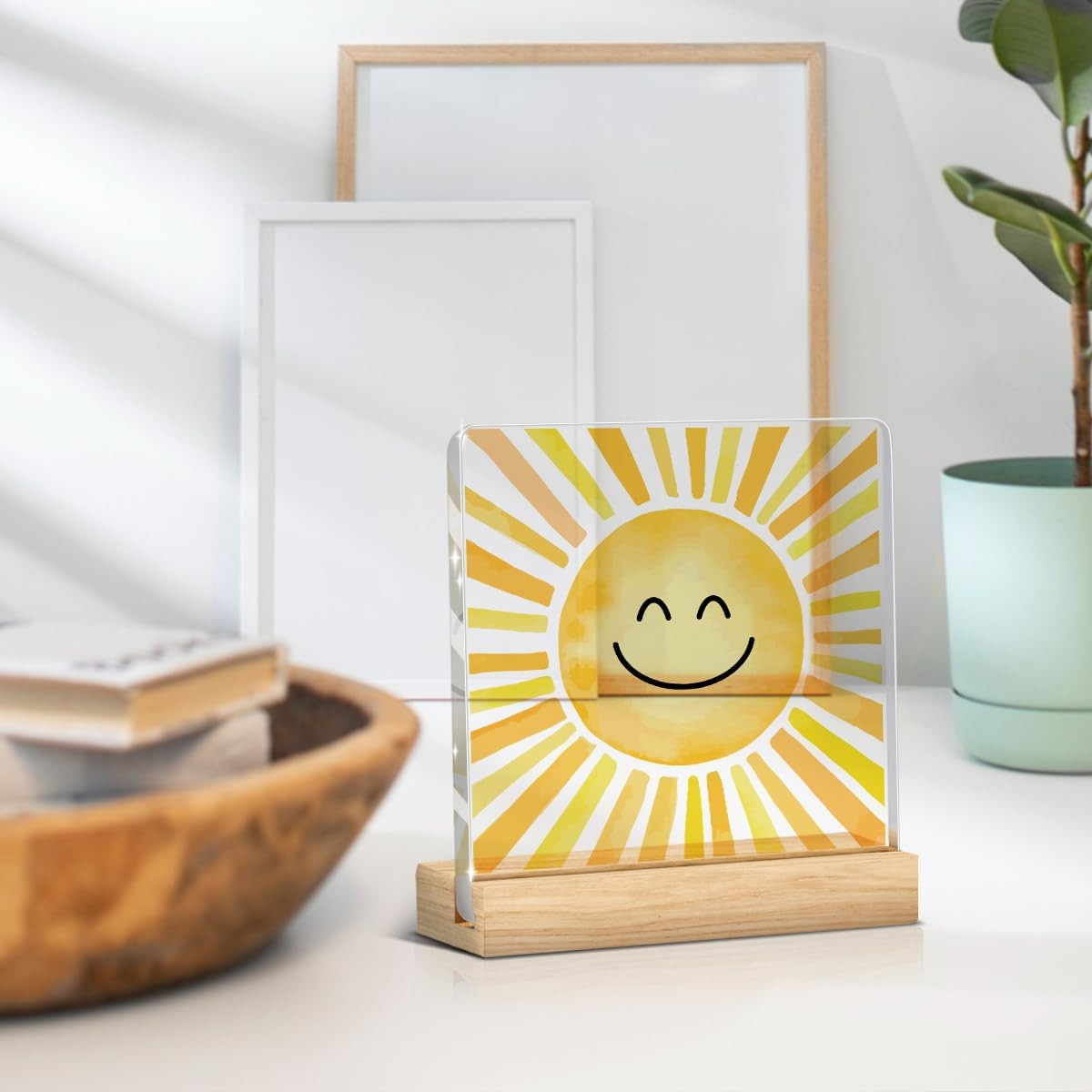 Sunshine Gifts Inspirational Sun Sunshine Acrylic Sign Desk Decor, Pop Smiles Ru