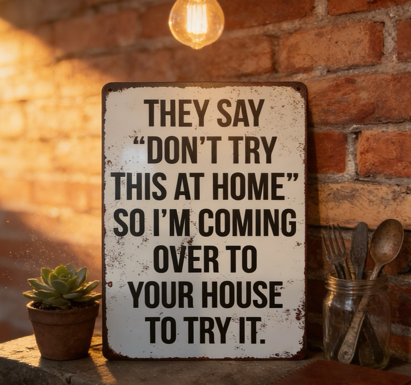 8″X12 Vintage Style Humorous “Don’t Try This at Home” Sign…Ships Free!