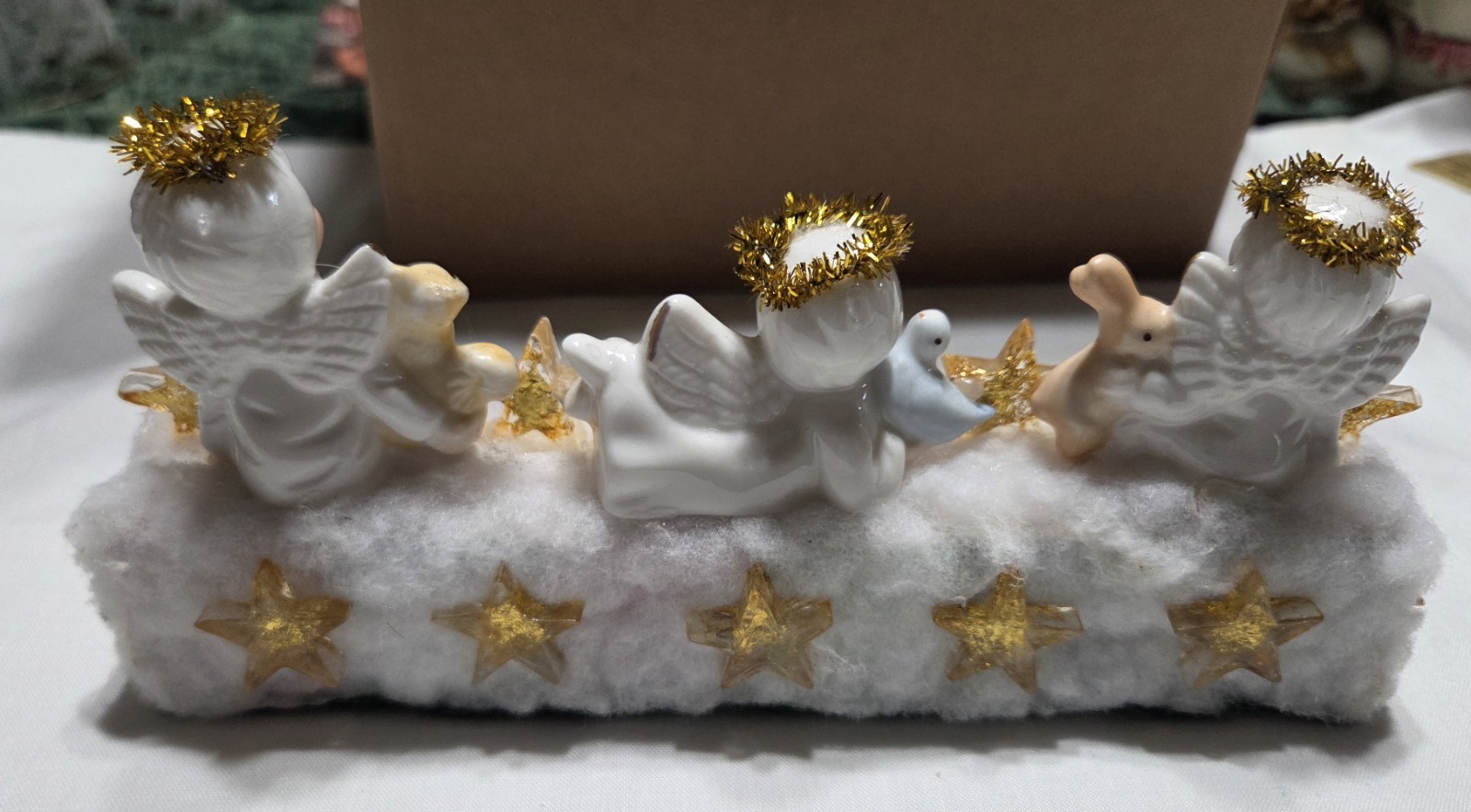 Vintage Handcrafted 7″ Angels Wood Block Sign Shelf Sitter One of a Kind OOAK