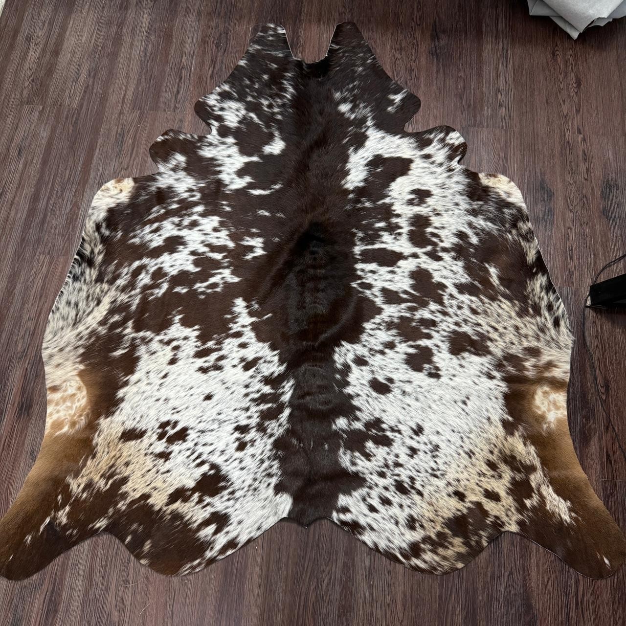 Rustic Farmhouse Cowhide Rug | Natural Premium Leather Living Room Decor