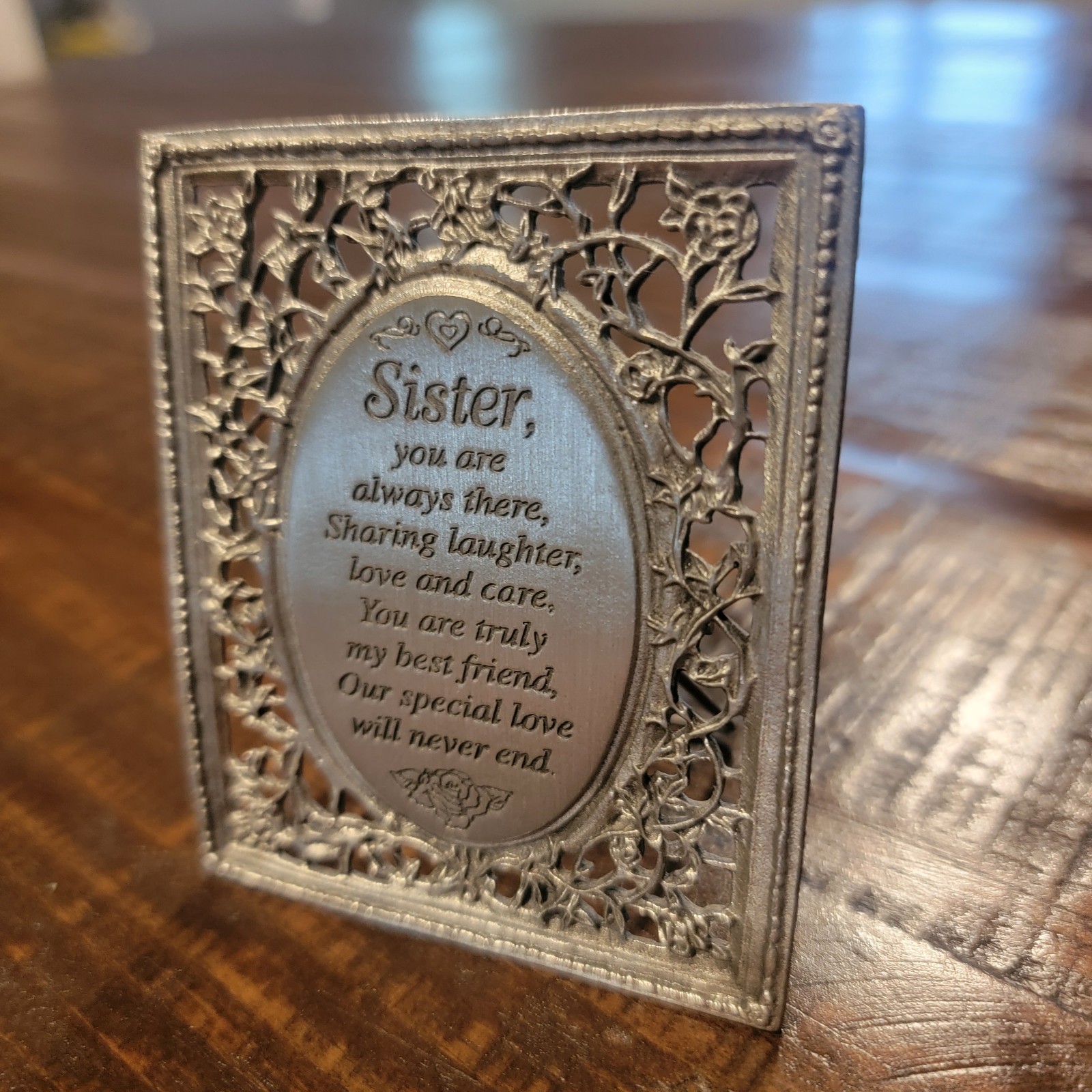 Cathedral Art 3.5” Sister Metal Plaque – Sisters Best Friends Gift Plaque