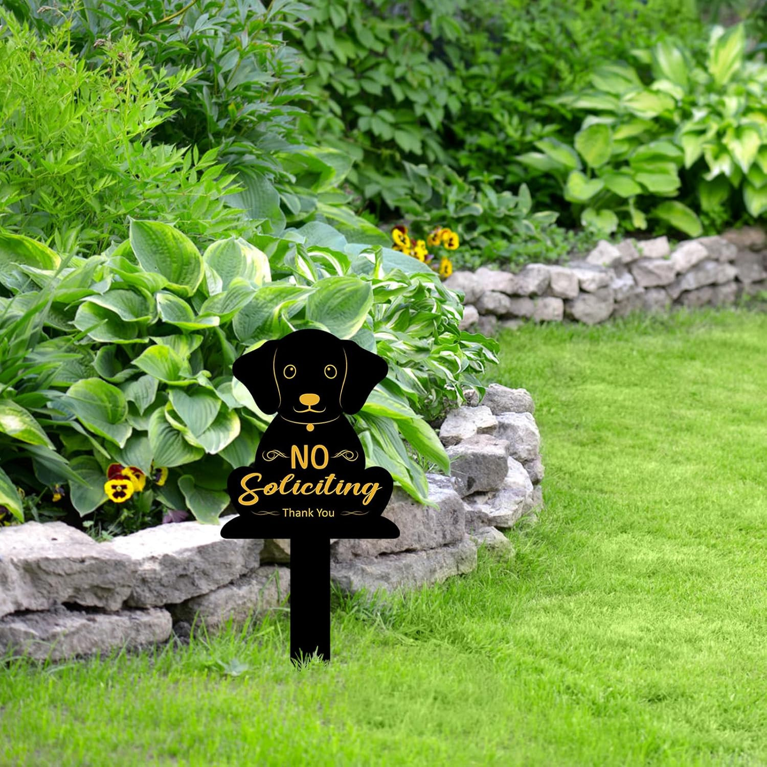 No Soliciting Sign for House Metal No Soliciting Yard Sign with Stake Outdoor Ya