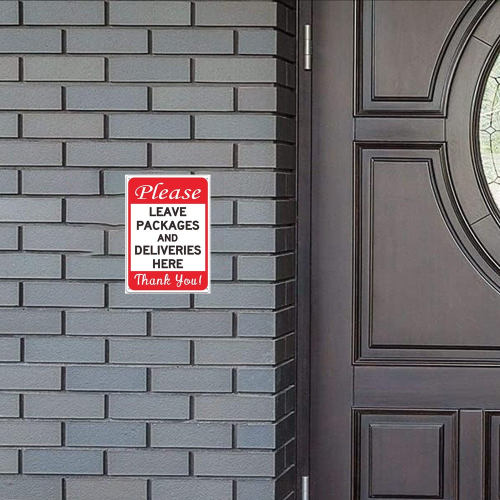 8×10″ Metal “Please Place Package Delivery Here” Sign UV Resistant Weatherproof↗
