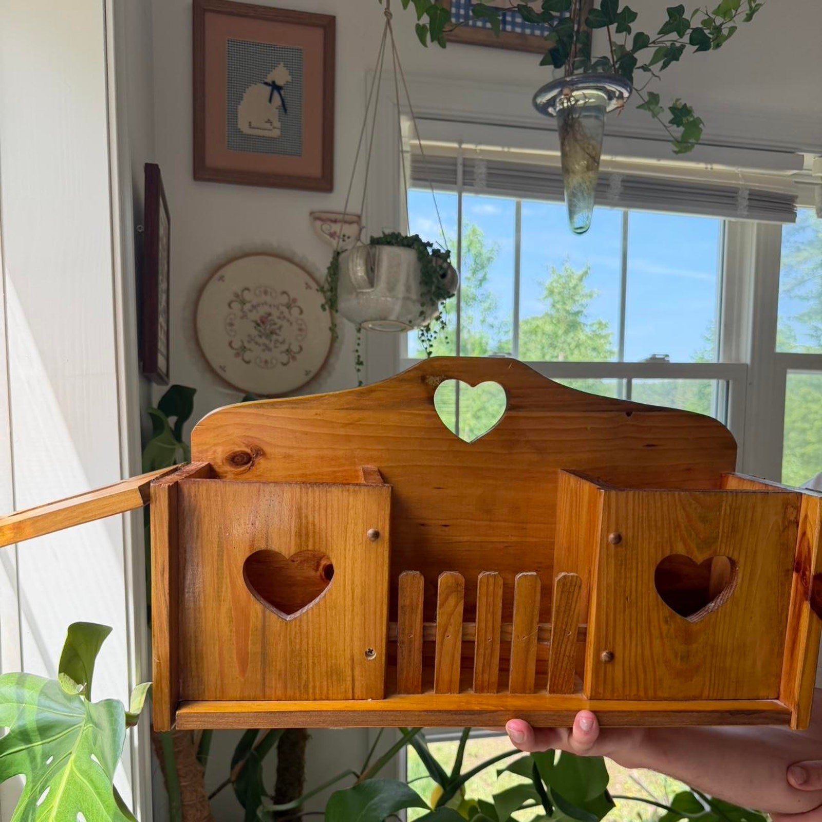 Vintage 90s Wooden Heart Wall Decor