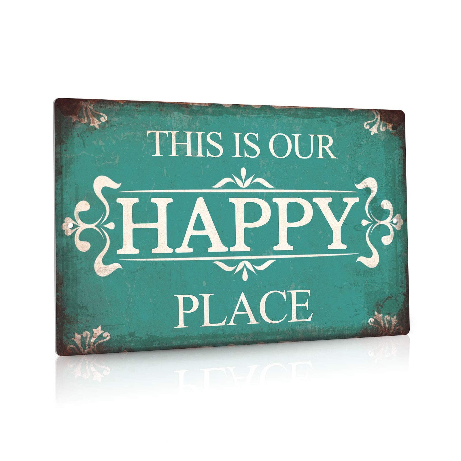 Aluminum Porch Sign, Wall Art, Home Decor, Farmhouse Style, 12×8 In, Green