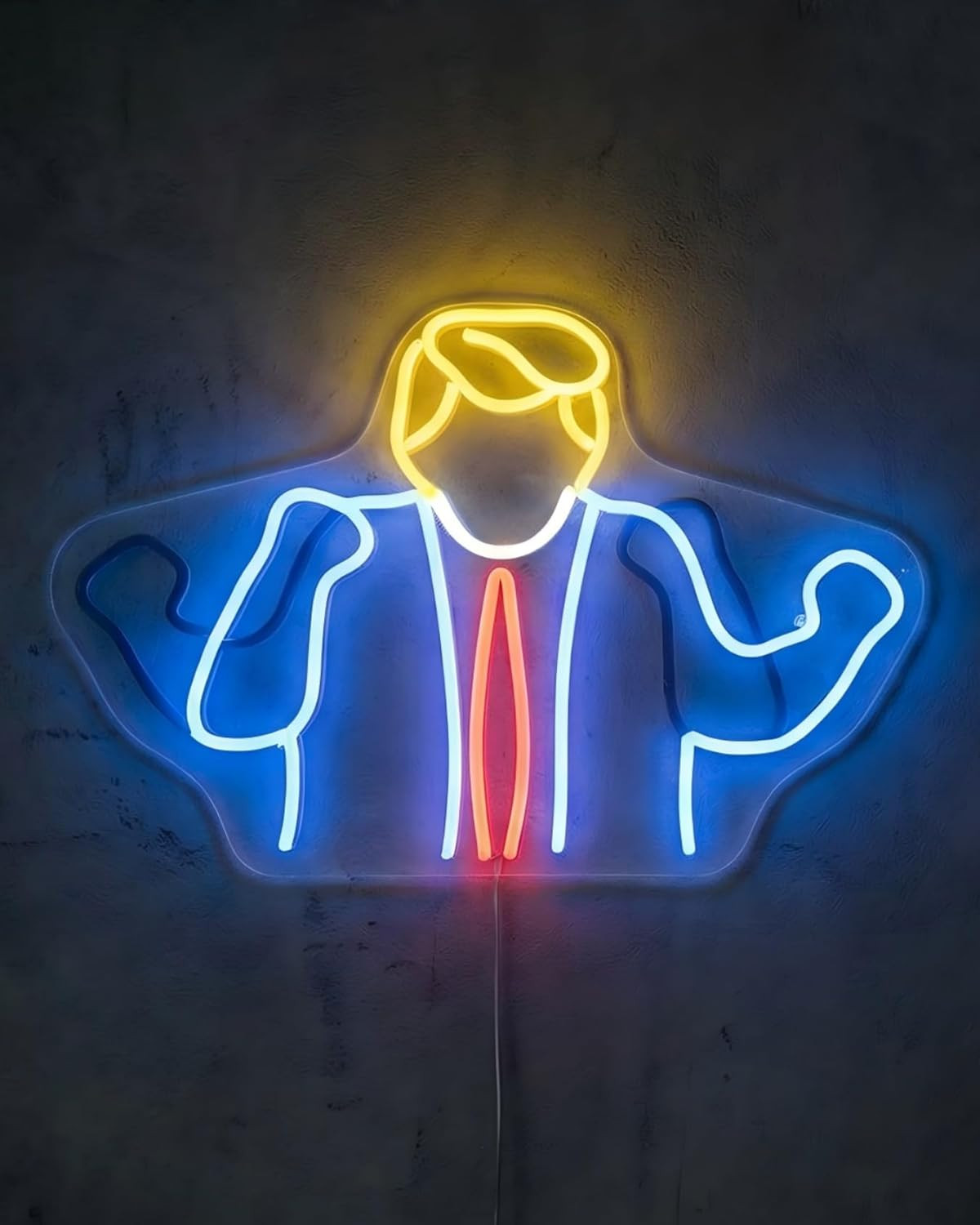 Animated Waving Character Neon Sign – Funny LED Wall Decor with Alternating Arm