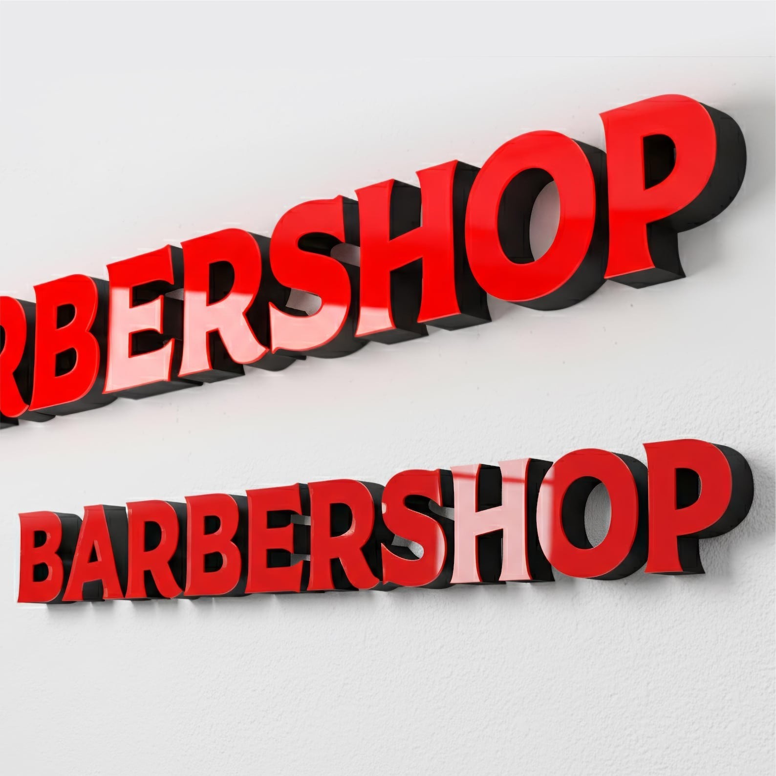 VΛ Custom LED Barbershop Storefront Sign Front or Back Lit Channel Letters