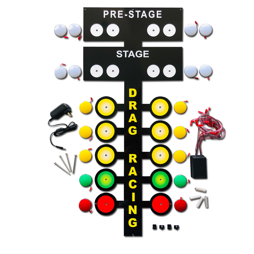 Large LED Light up Drag Tree Racing Metal Sign Garage art decoration – 3 FT Tall