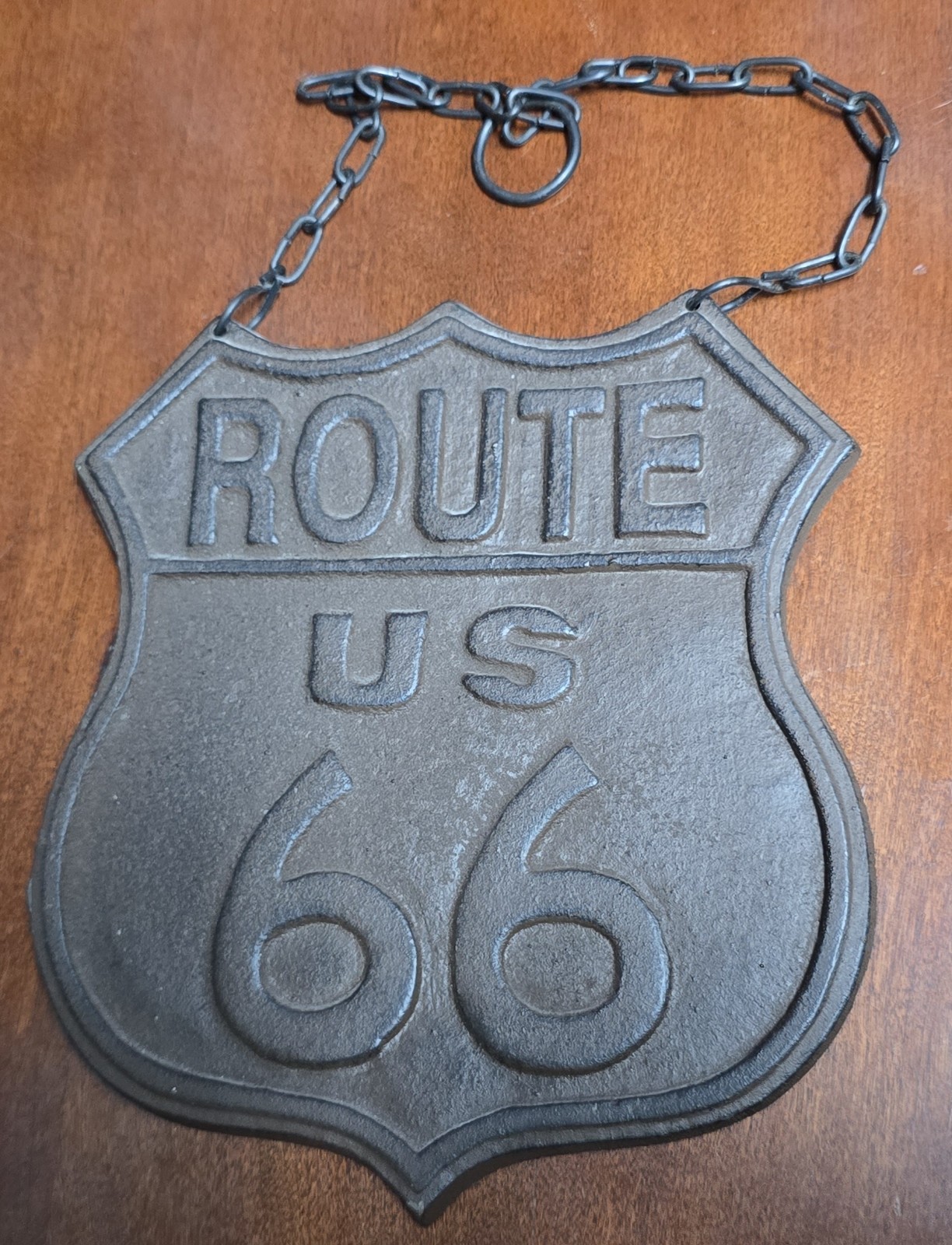 7½” Route US 66 Wrought Iron Wall Hanging Sign Heavy “Get You Kicks” “Truckin”