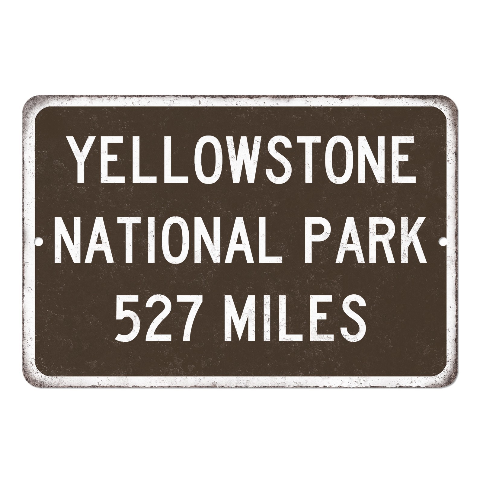 Yellowstone National Park Customized Distance Sign Metal Vintage Sign Replica