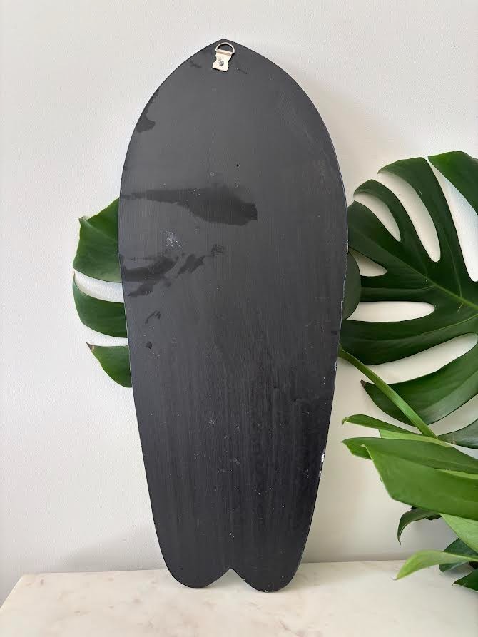 Hawaiian Hand Made 20″ Carved Wooden Surfboard Airbrush Beach Maui Sign Map