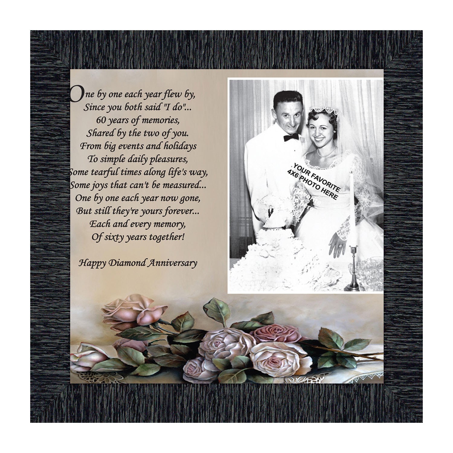 60th Anniversary Gifts, Diamond 60th Wedding Anniversary Grandparents Gifts