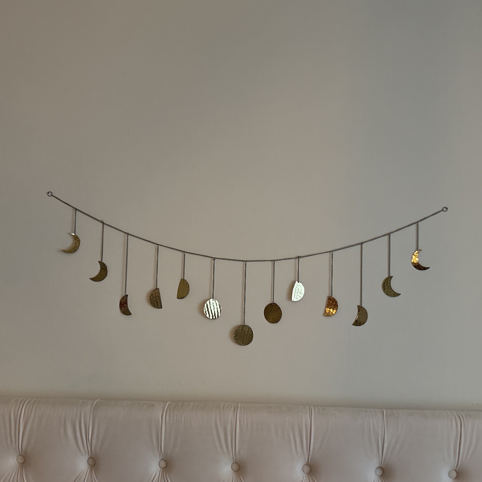 Moon Phase Wall Banner Hammered Gold with chain Urban Outfitters