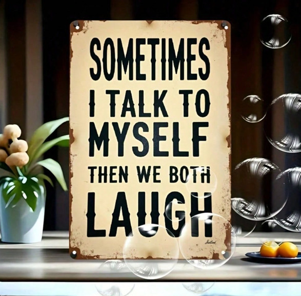 Funny Sarcastic Quote Metal Tin Sign, Vintage Style Home Bar Man Cave Decor