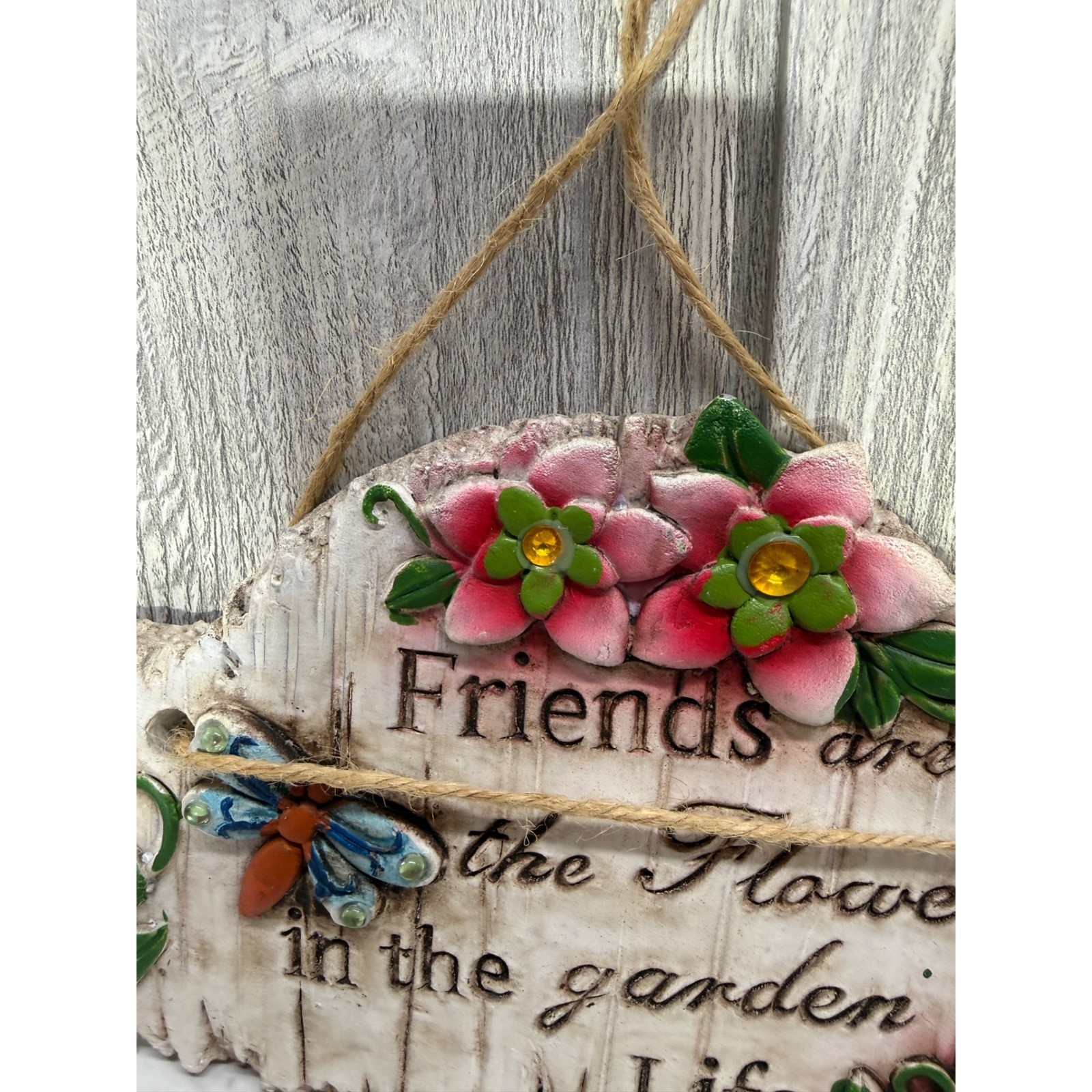 Greenbrier International Friends Flowers Garden of Life Wall Plaque Sign 7.5in