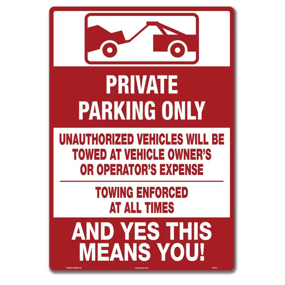 10 In. X 14 In. Private Parking Only Sign Printed on More Durable Thicker Longer