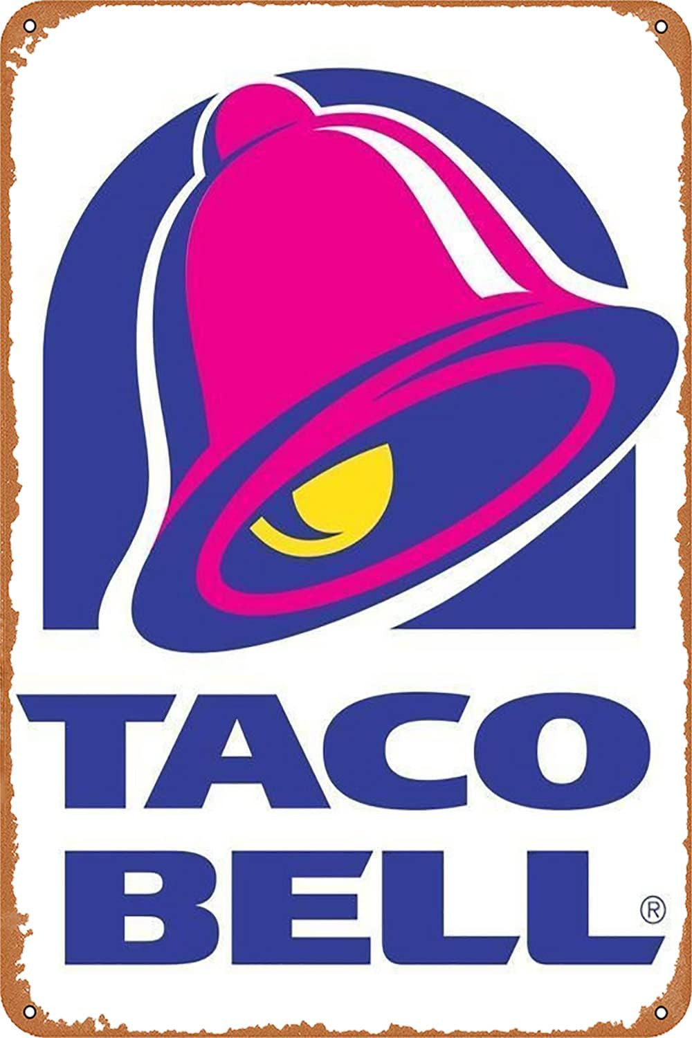 YFSIGN Taco Bell Logo Retro Metal Tin Sign Vintage Plaque Poster for Home Kit…