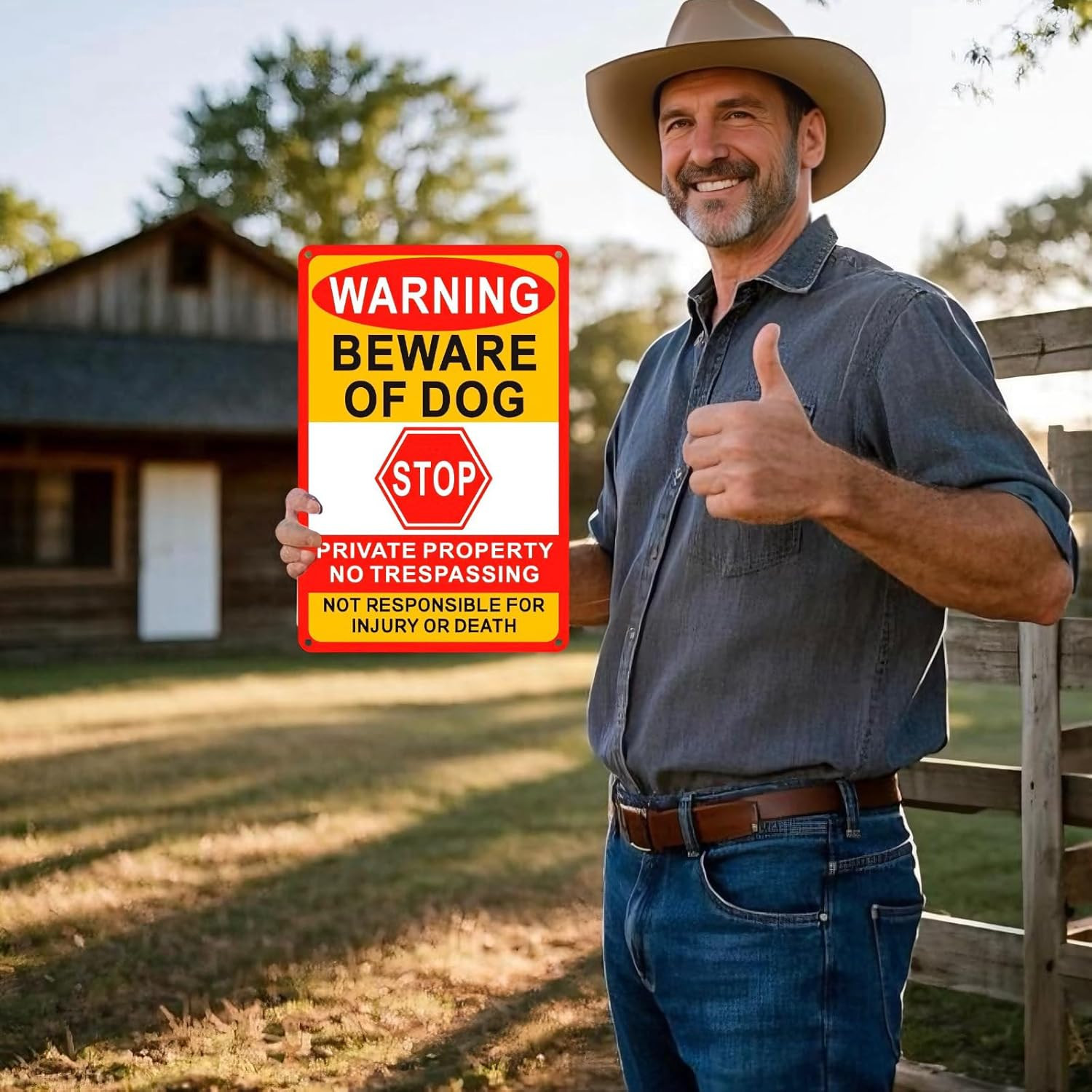 3 Pack Beware of Dog Sign, 8X12 Inches, Aluminum Metal, No Trespassing Sign