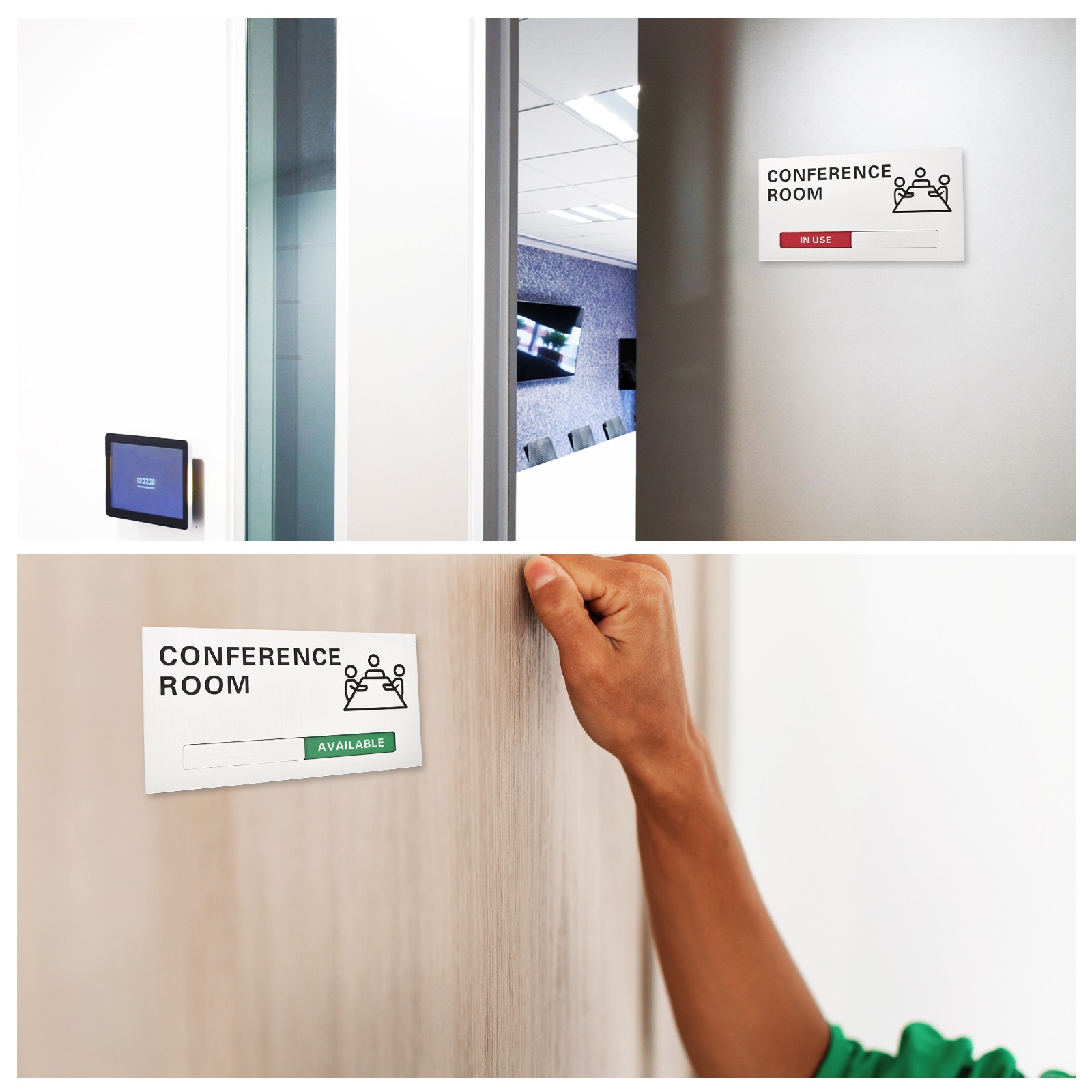 Well-ness Room Available In Use Sign, Black Meeting, White Letters, 1 Pcs