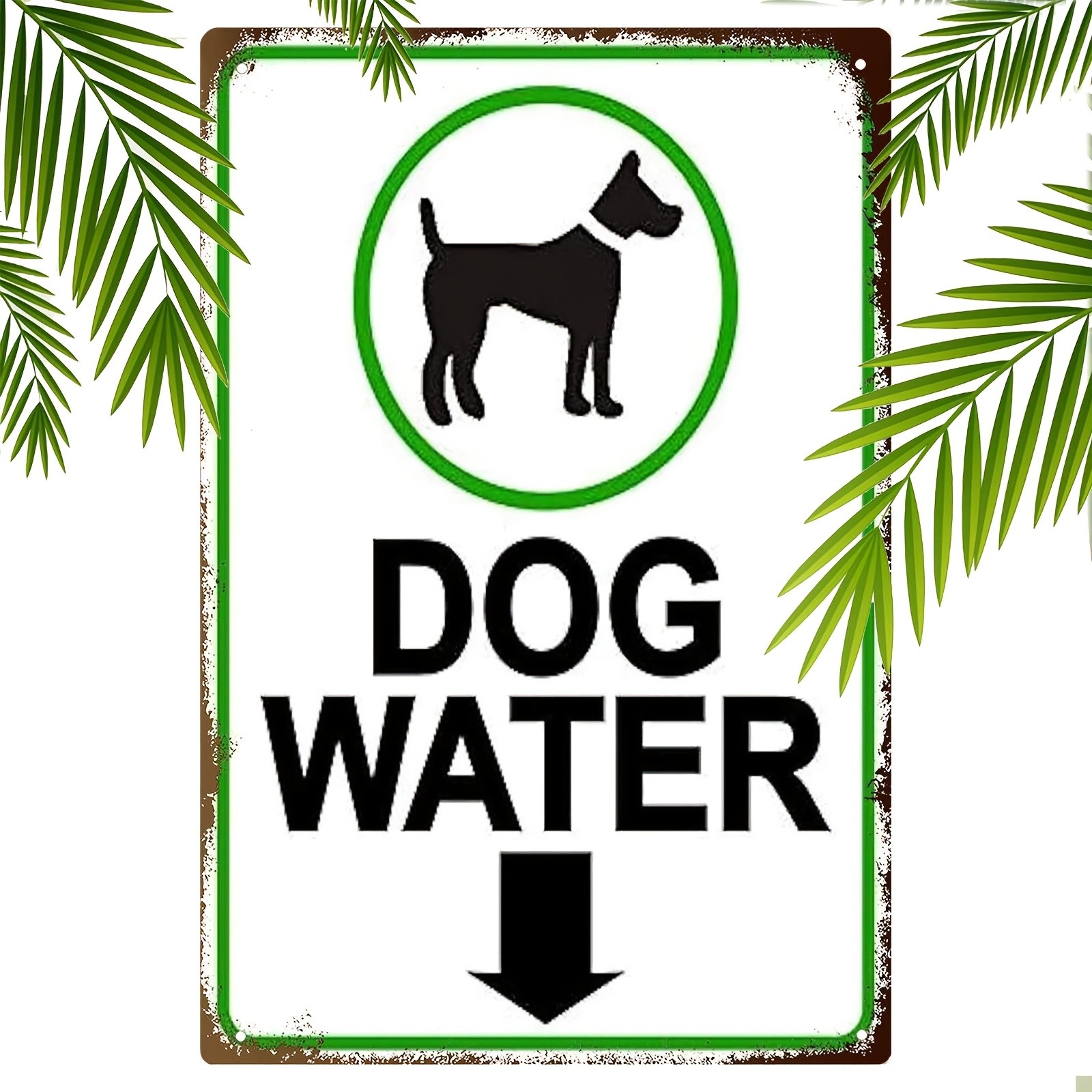 [1pc Dog Water Sign] Tin Metal Signs Traditional Style Iron Dog Water Sign, Wall