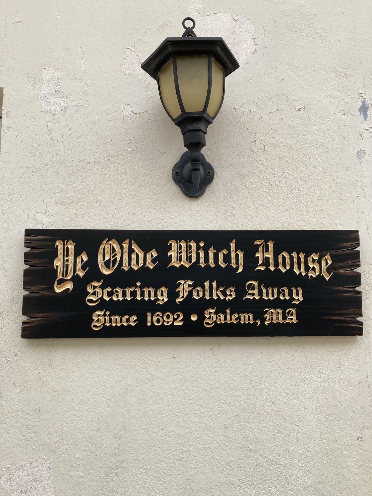 Halloween Salem Witch House Wooden Sign Carved Rustic Antique Look