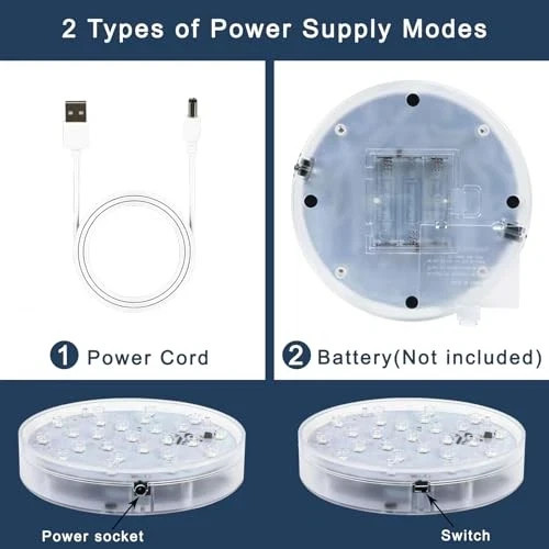 LED Lights Base – 6 inch Round Lights Display Stand for Effiel Multicolored
